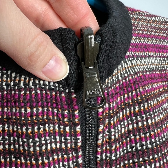 Woven Maroon, White & Black Striped Reversible Zipper Front Vest - Picture 12 of 12